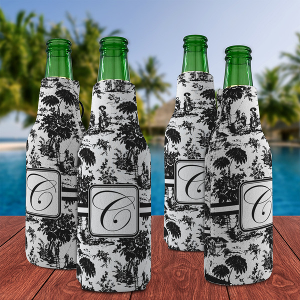 Toile Zipper Bottle Cooler - Set of 4 - LIFESTYLE