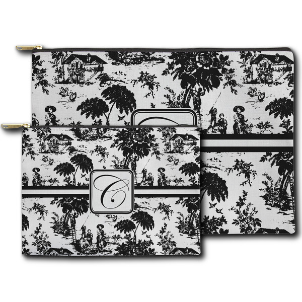 Toile Zippered Pouches - Size Comparison