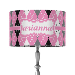 Argyle 12" Drum Lamp Shade - Fabric (Personalized)