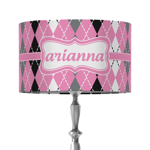 Argyle 12" Drum Lampshade - ON STAND (Fabric)