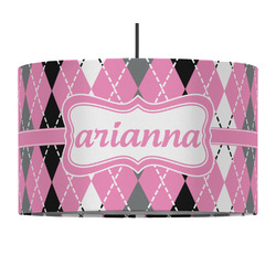 Argyle 12" Drum Pendant Lamp - Fabric (Personalized)