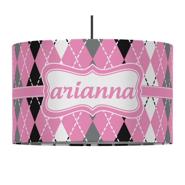 Argyle 12" Drum Lampshade - PENDANT (Fabric)