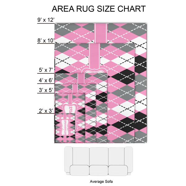Argyle 2'x3' Indoor Area Rugs - Size Chart