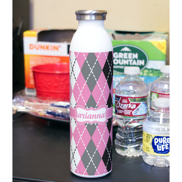 Argyle 20oz Water Bottles - Full Print - In Context