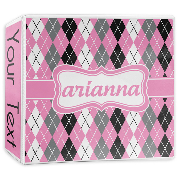 Custom Argyle 3-Ring Binder - 3 inch (Personalized)