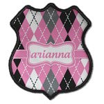 Argyle Iron On Shield Patch C w/ Name or Text