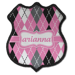 Argyle Iron On Shield Patch C w/ Name or Text