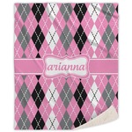 Argyle Sherpa Throw Blanket (Personalized)
