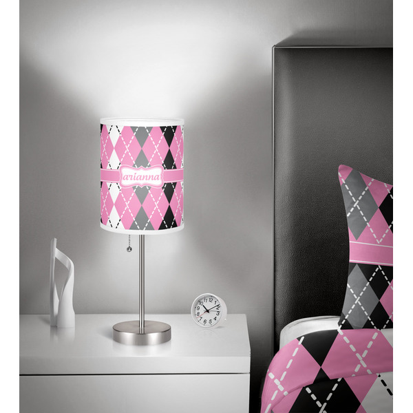 Argyle 7 inch drum lamp shade - in room