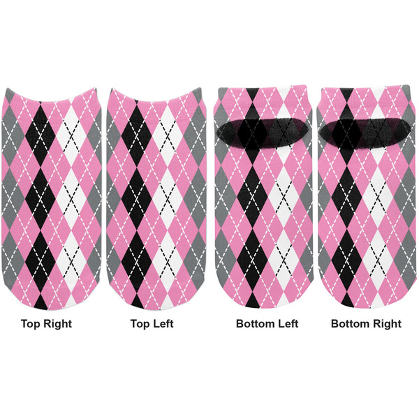 Argyle Adult Ankle Socks - Double Pair - Front and Back - Apvl