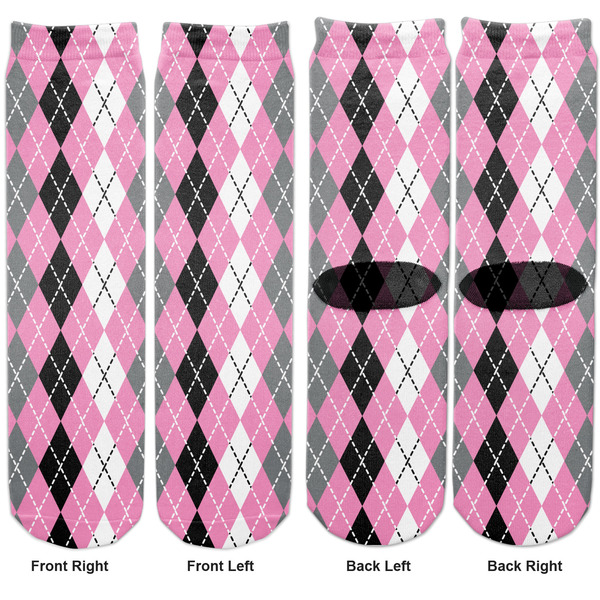 Argyle Adult Crew Socks - Double Pair - Front and Back - Apvl