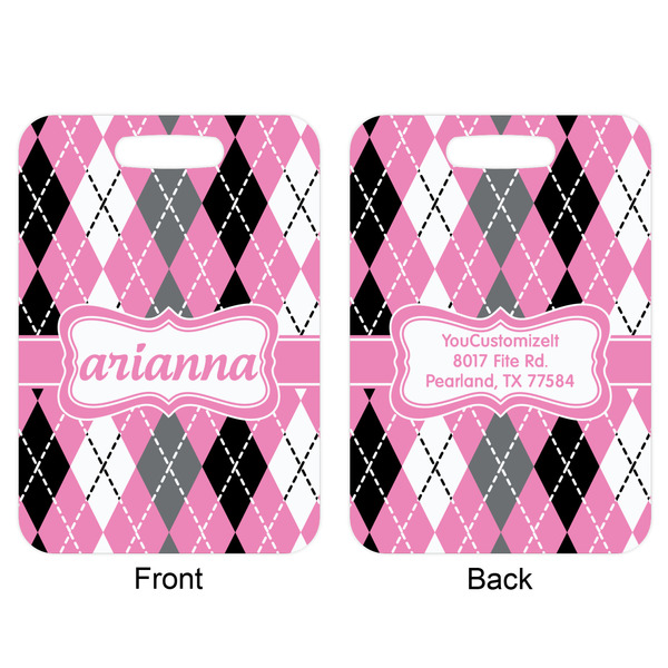 Argyle Aluminum Luggage Tag (Front + Back)