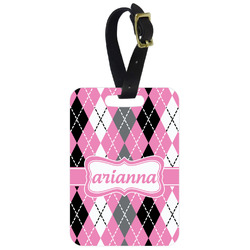 Argyle Metal Luggage Tag w/ Name or Text
