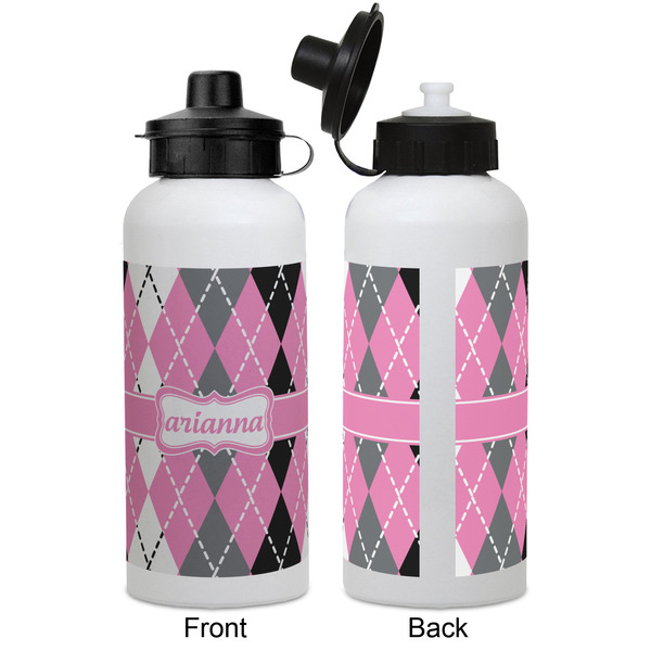 Argyle Aluminum Water Bottle - White APPROVAL
