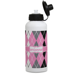 Argyle Water Bottles - Aluminum - 20 oz - White (Personalized)