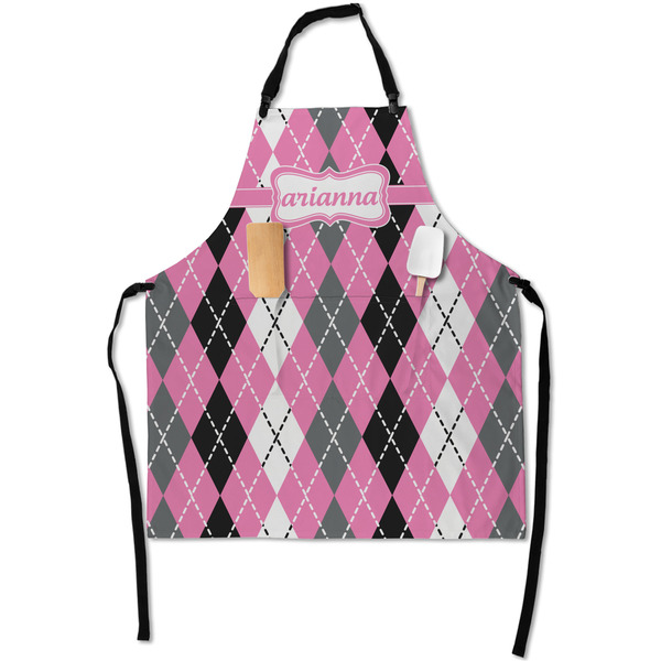 Custom Argyle Apron With Pockets w/ Name or Text
