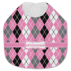 Argyle Jersey Knit Baby Bib w/ Name or Text