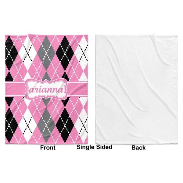 Argyle Baby Blanket (Single Side - Printed Front, White Back)