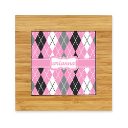 Argyle Bamboo Trivet with Ceramic Tile Insert (Personalized)