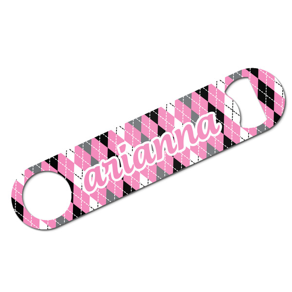 Custom Argyle Bar Bottle Opener w/ Name or Text