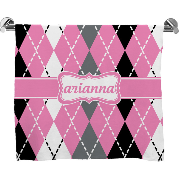 Custom Argyle Bath Towel (Personalized)