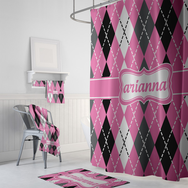 Argyle Bath Towel Sets - 3-piece - In Context