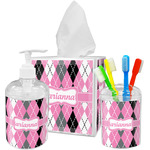 Argyle Acrylic Bathroom Accessories Set w/ Name or Text