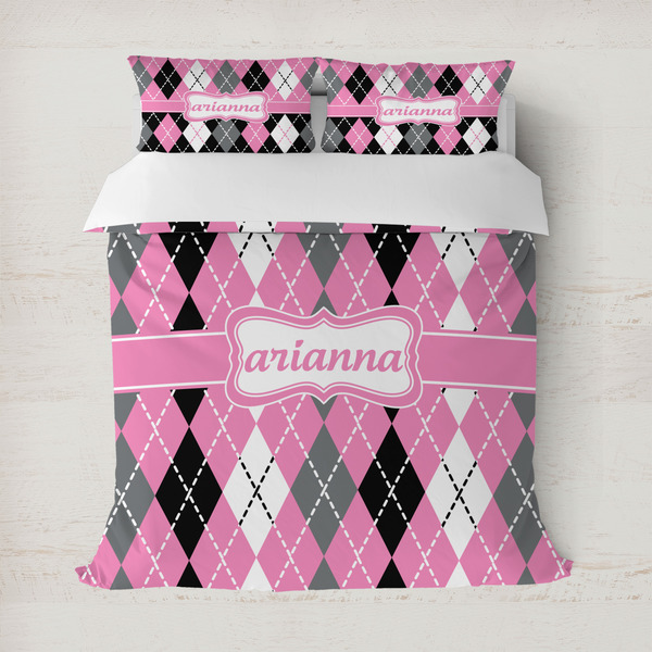 Custom Argyle Duvet Cover Set - Full / Queen (Personalized)