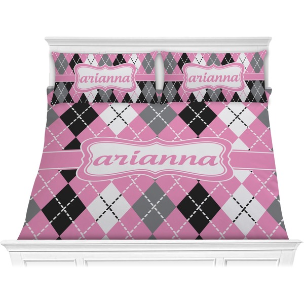 Custom Argyle Comforter Set - King (Personalized)