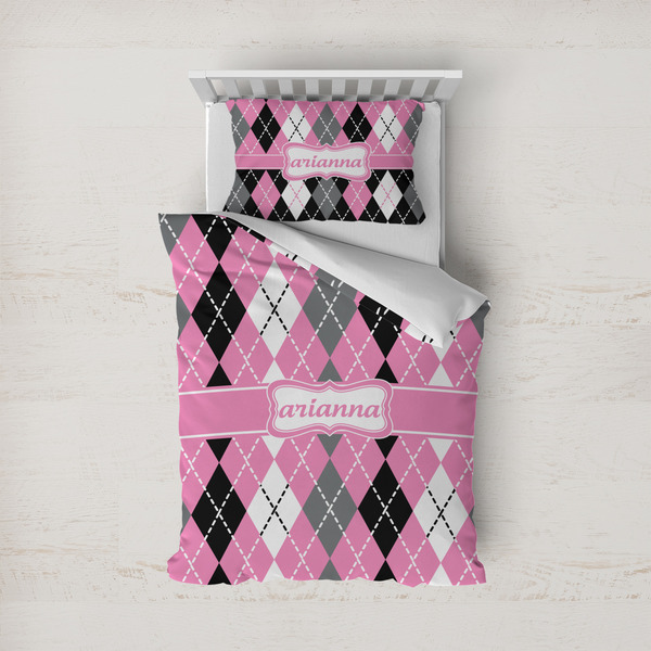 Custom Argyle Duvet Cover Set - Twin (Personalized)