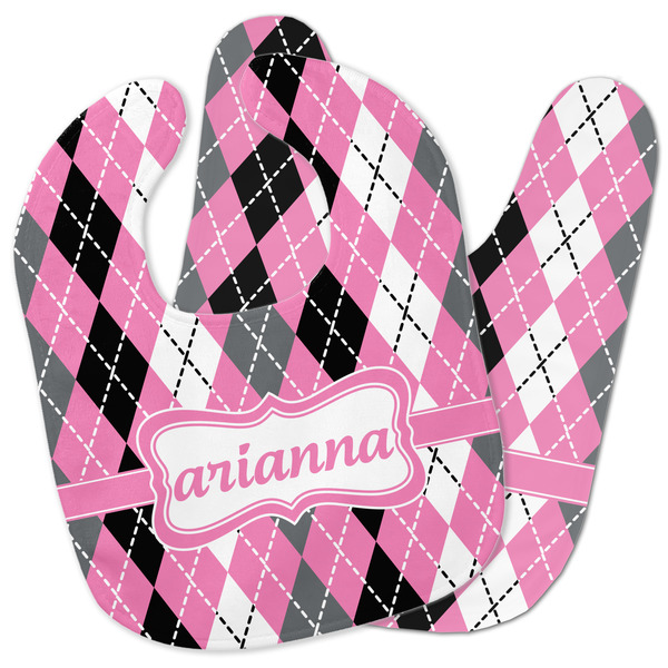 Custom Argyle Baby Bib w/ Name or Text