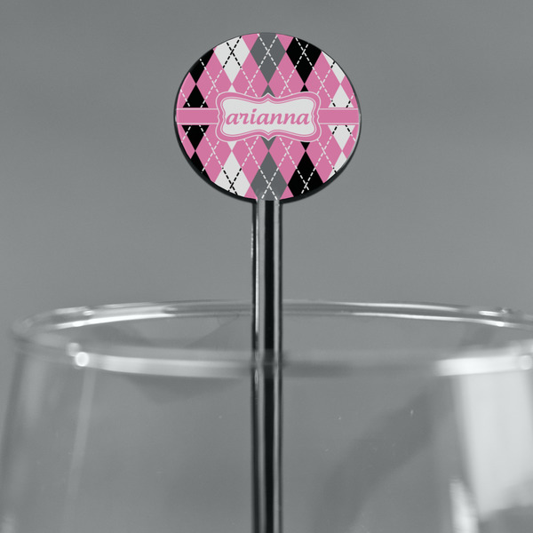 Argyle Black Plastic 5.5" Stir Stick - Round - Main