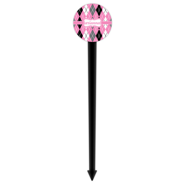 Argyle Black Plastic 6" Food Pick - Round - Single Pick