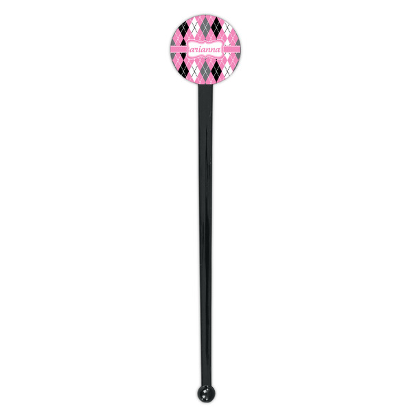 Argyle Black Plastic 7" Stir Stick - Round - Single Stick