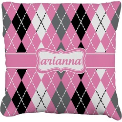 Argyle Faux-Linen Throw Pillow 18" (Personalized)