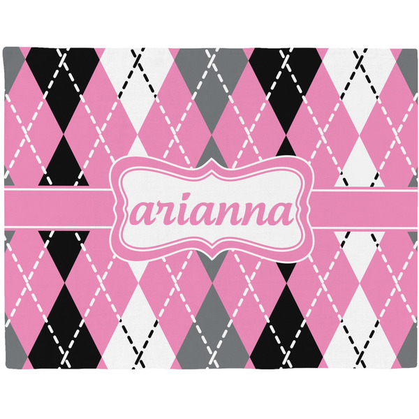 Custom Argyle Woven Fabric Placemat - Twill w/ Name or Text