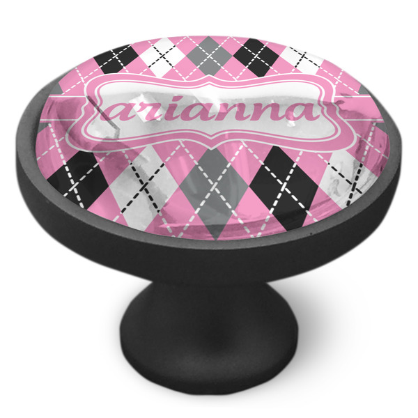 Argyle Cabinet Knob - Black - Side