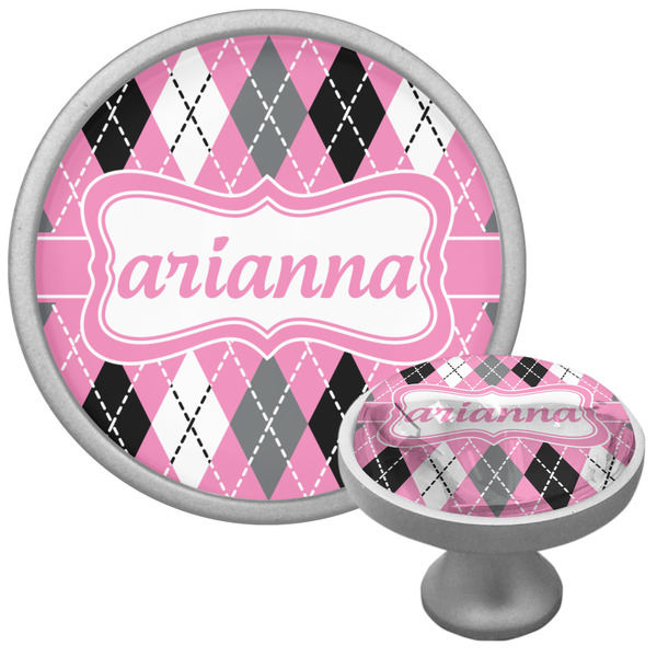 Custom Argyle Cabinet Knob (Silver) (Personalized)