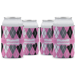 Argyle Can Cooler (12 oz) - Set of 4 w/ Name or Text