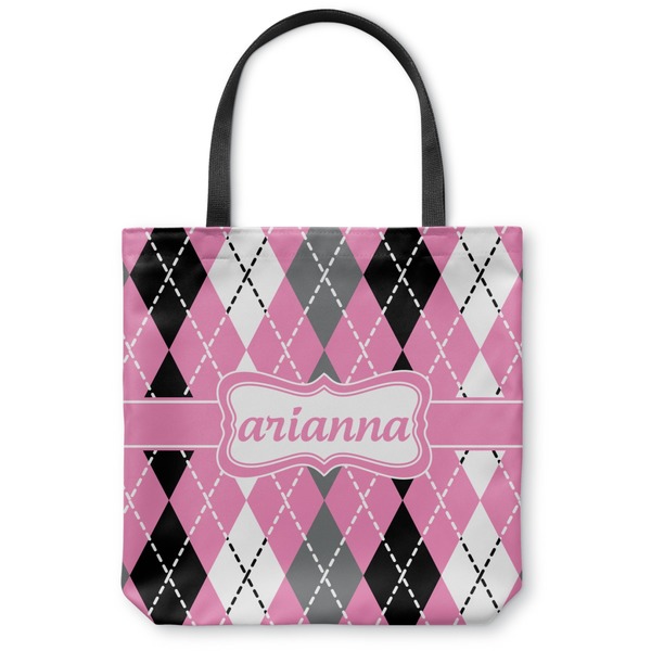 Custom Argyle Canvas Tote Bag - Small - 13"x13" (Personalized)