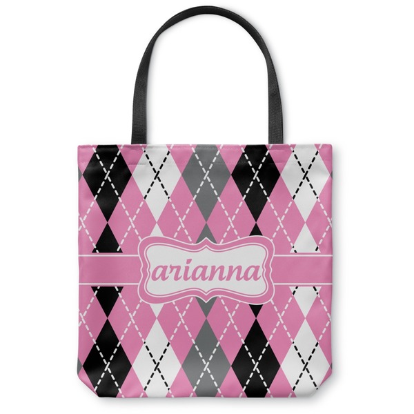 Custom Argyle Canvas Tote Bag - Small - 13"x13" (Personalized)