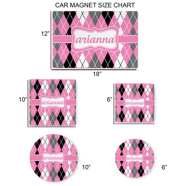 Argyle Car Magnets - SIZE CHART