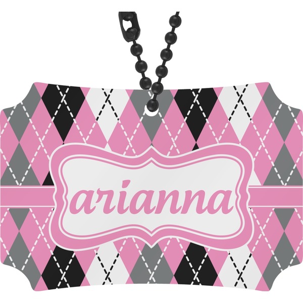 Custom Argyle Rear View Mirror Ornament (Personalized)