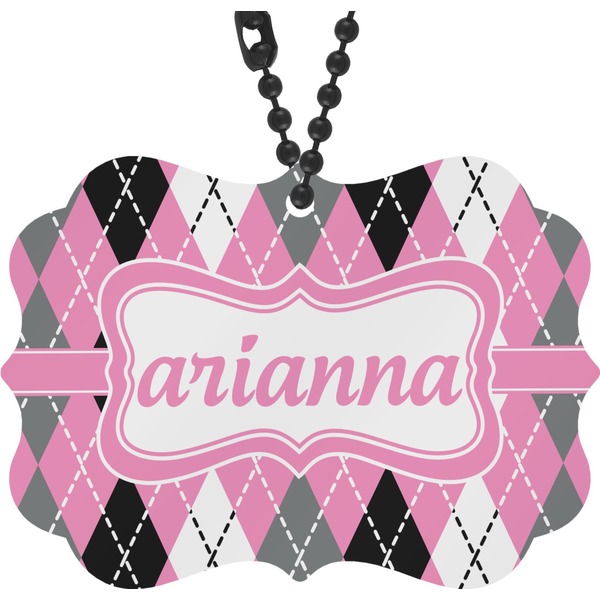 Custom Argyle Rear View Mirror Decor (Personalized)