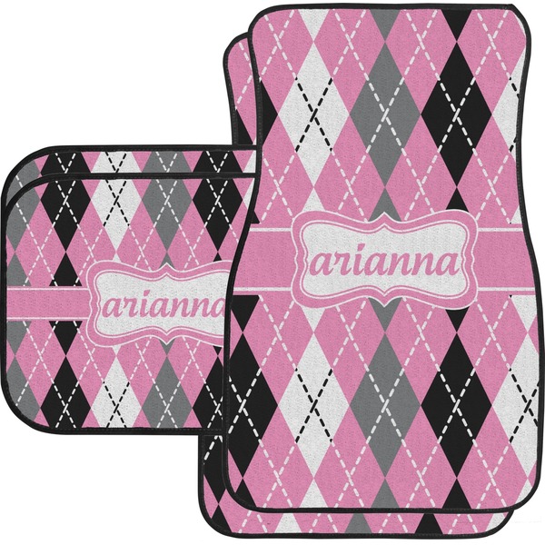 Custom Argyle Car Floor Mats Set - 2 Front & 2 Back (Personalized)