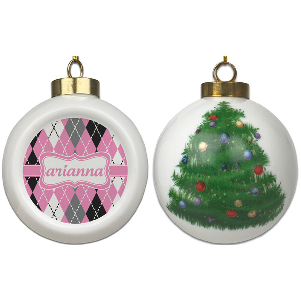 Argyle Ceramic Christmas Ornament - X-Mas Tree (APPROVAL)