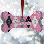 Argyle Ceramic Dog Ornament w/ Name or Text