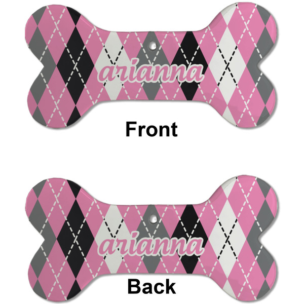 Argyle Ceramic Flat Ornament - Bone Front & Back (APPROVAL)