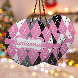 Argyle Ceramic Ornament w/ Name or Text