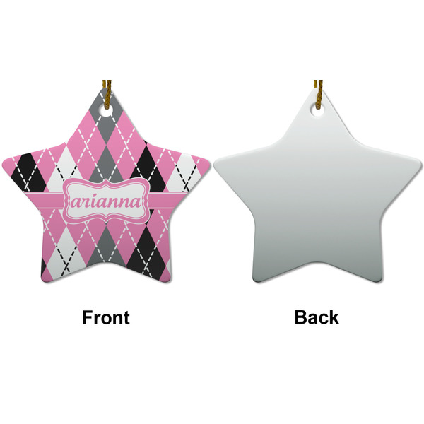 Argyle Ceramic Flat Ornament - Star Front & Back (APPROVAL)